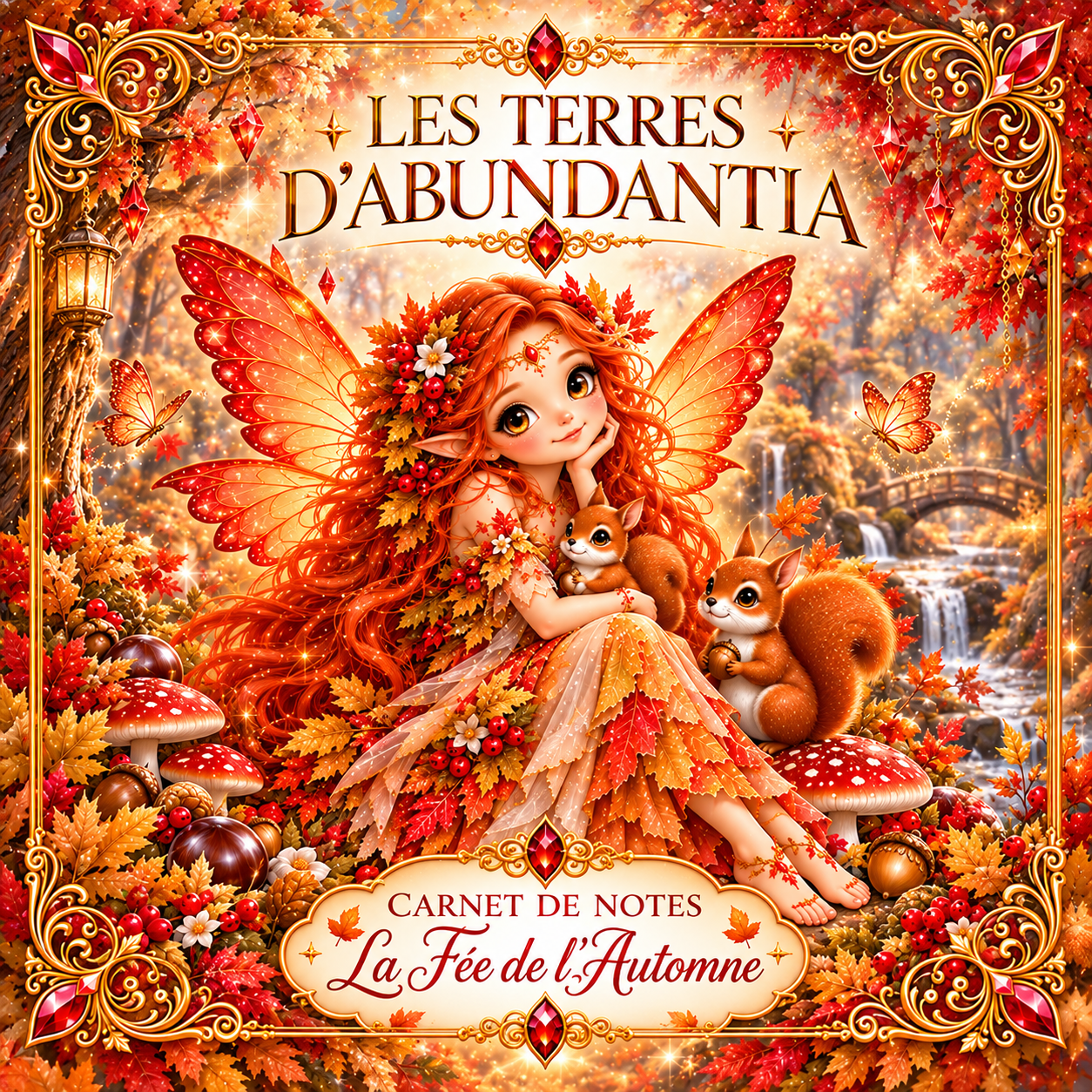 Couverture du carnet spirituel La Fée de l’Automne des Terres d’Abundantia
